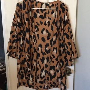 Peach Love Leopard Kimono